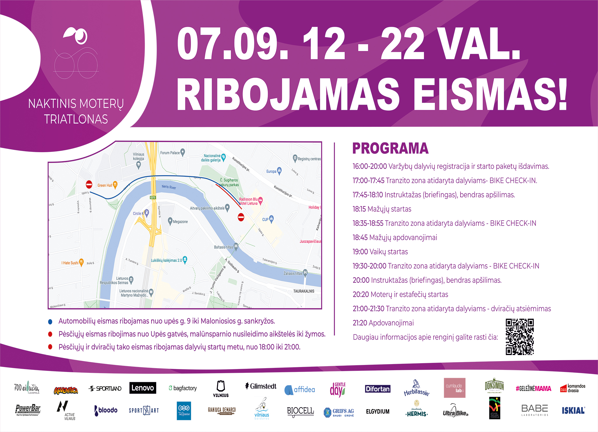 Liepos 9 d. eismo ribojimai prie PC CUP