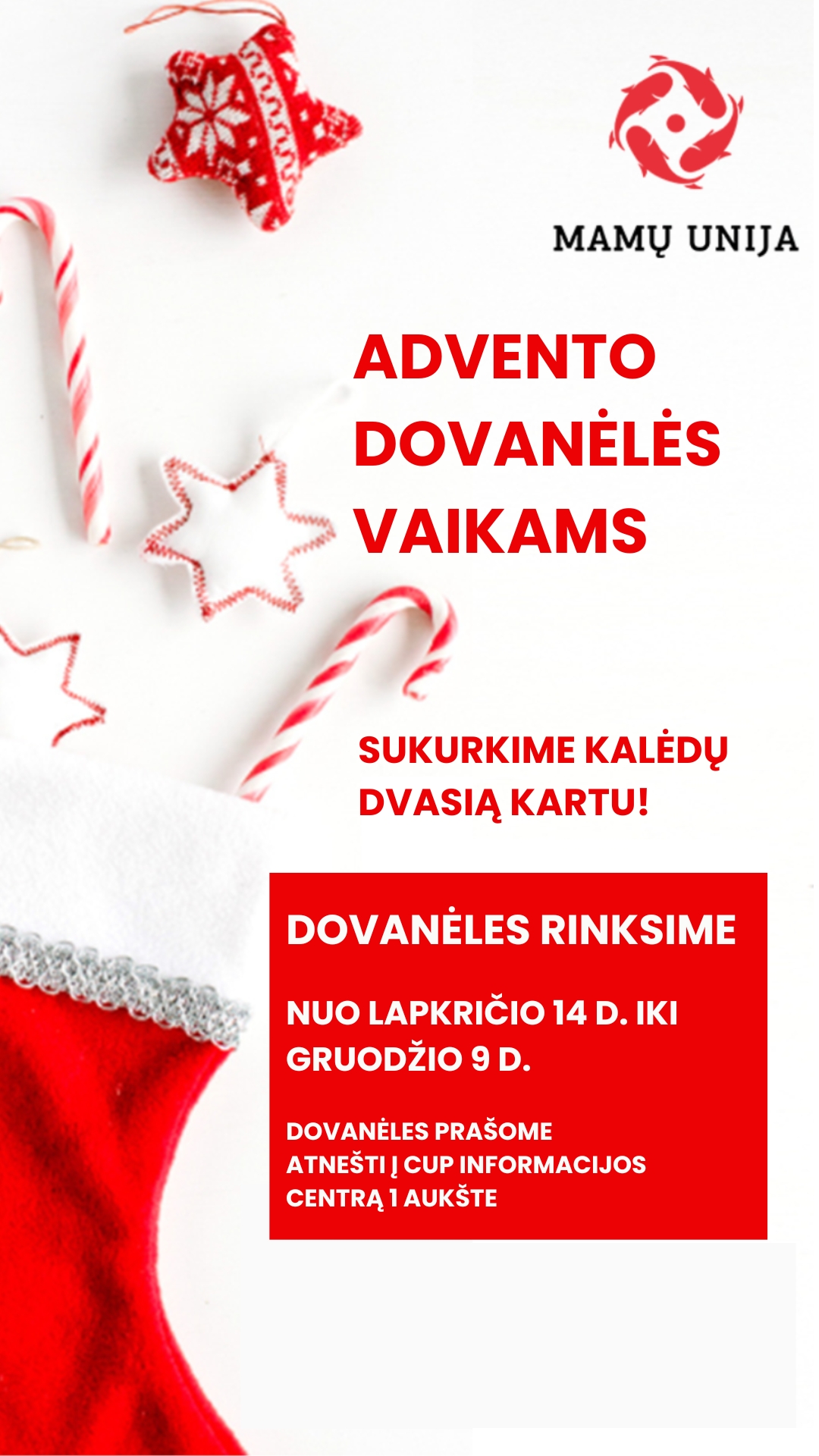 Renkame dovanėles Advento kojinaičių projektui!