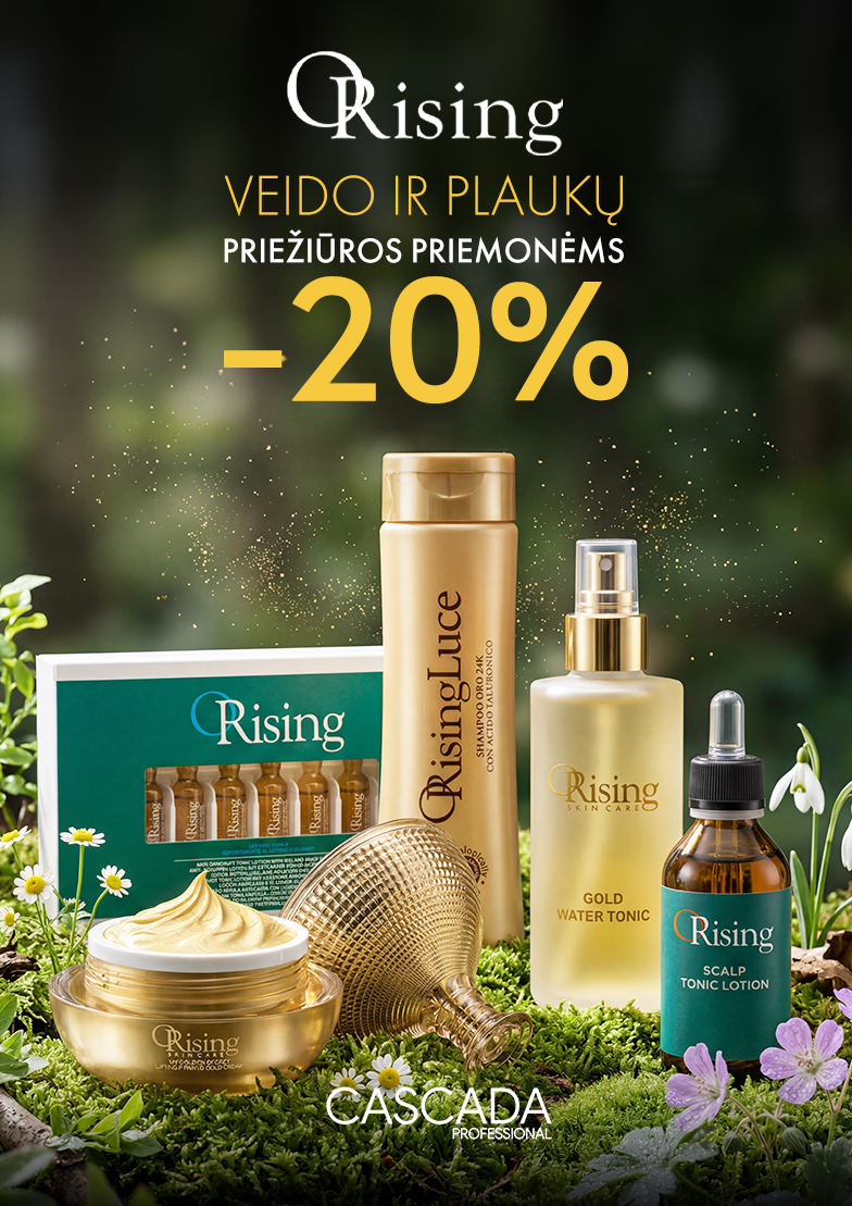 –20 % nuolaida „Orising“ veido ir plaukų priežiūros priemonėms