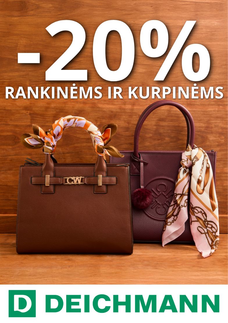 Rankinėms ir kurpinėms –20 %
