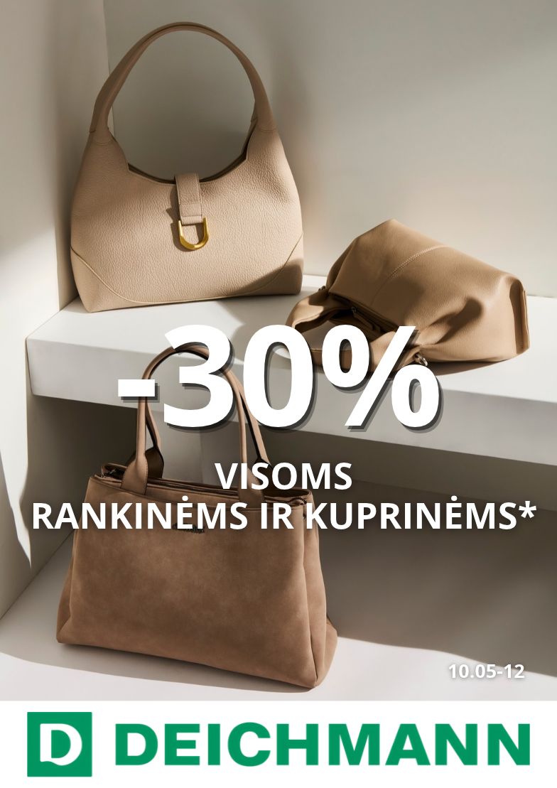 –30 % RANKINĖMS IR KURPINĖMS