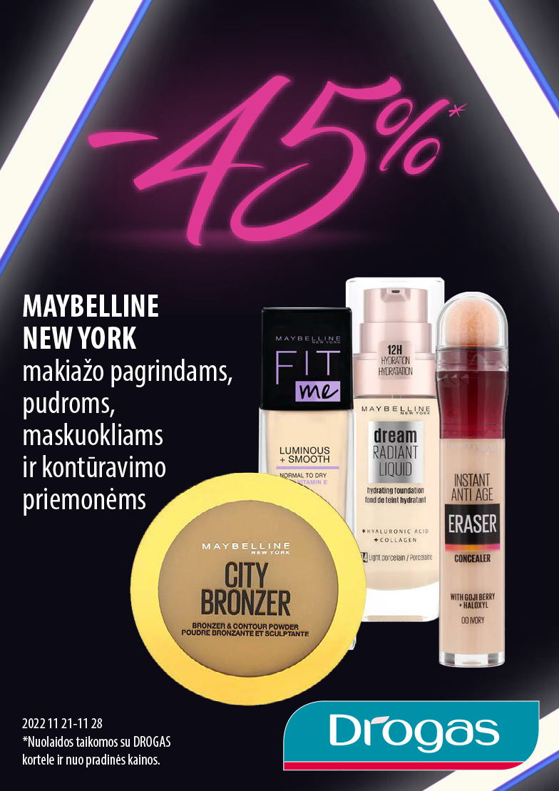 MAYBELLINE NEW YORK –45 %