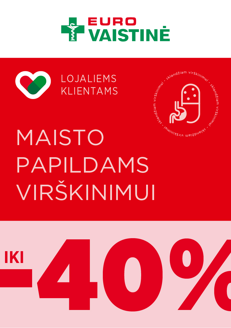 MAISTO PAPILDAMS VIRŠKINIMUI iki -40 %