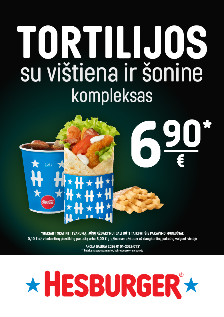 Tortilijos su vištiena ir šonine kompleksas 6,90 Eur