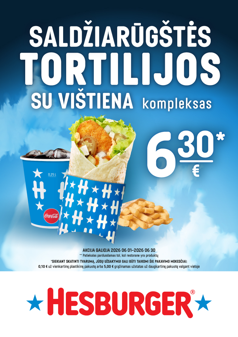 Saldžiarūgštės tortilijos su vištiena kompleksas 6.30 Eur.*