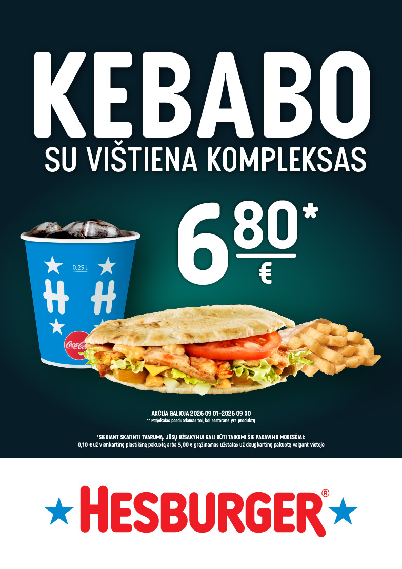 Kebabo su vištiena kompleksas 6.80 Eur.*