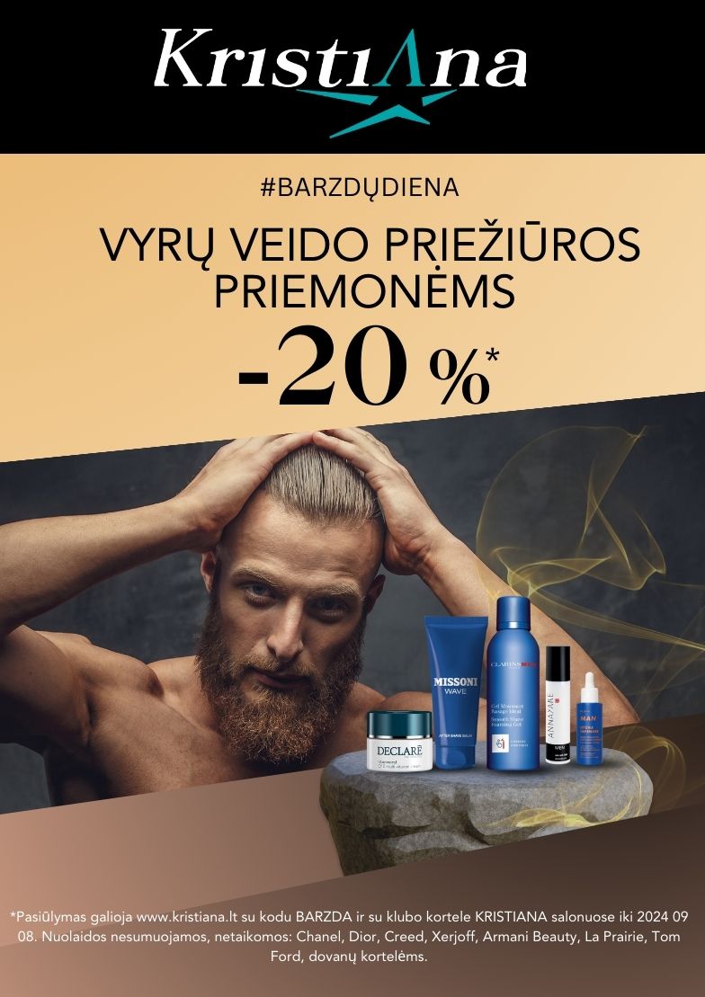 VYRŲ VEIDO PRIEŽIŪROS PRIEMONĖMS – 20%