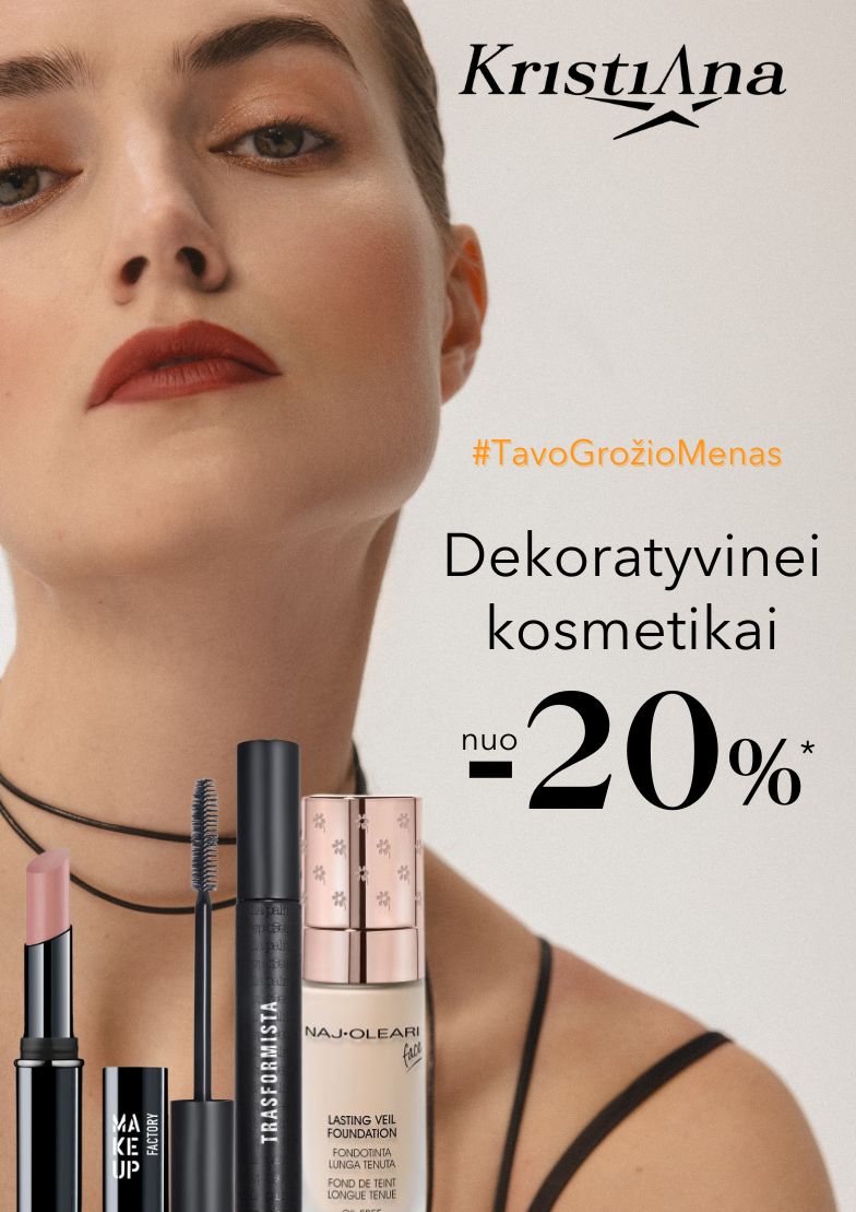 Dekoratyvinei kosmetikai nuo – 20%*