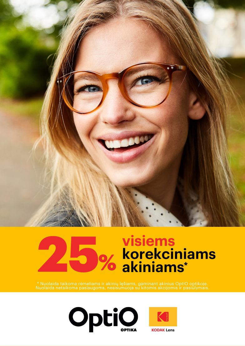 25 % nuolaida korekciniams akiniams