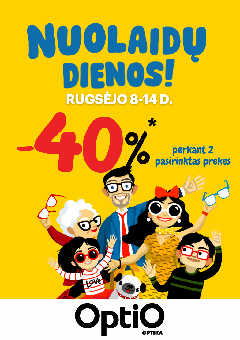 Pašėlusios nuolaidų dienos OPTIO optikoje tik rugsėjo 8-14 dienomis!