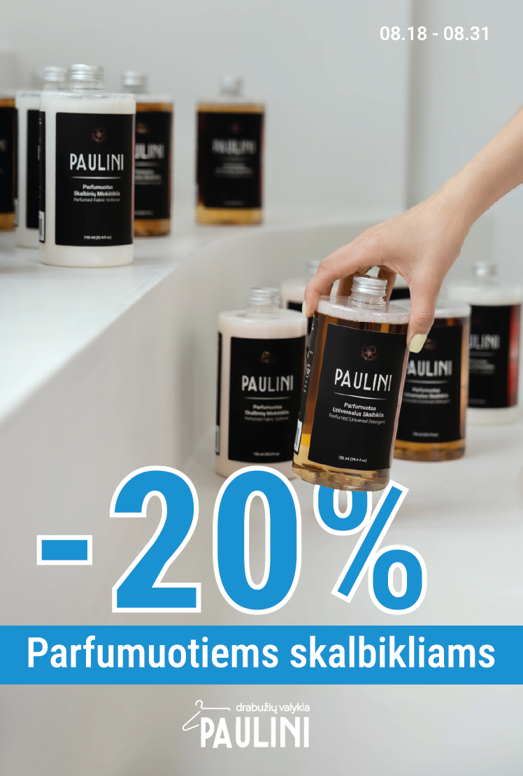 -20 % PAULINI parfumuotiems skalbikliams