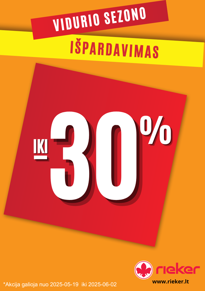 Vidurio sezono išpardavimas iki –30 %