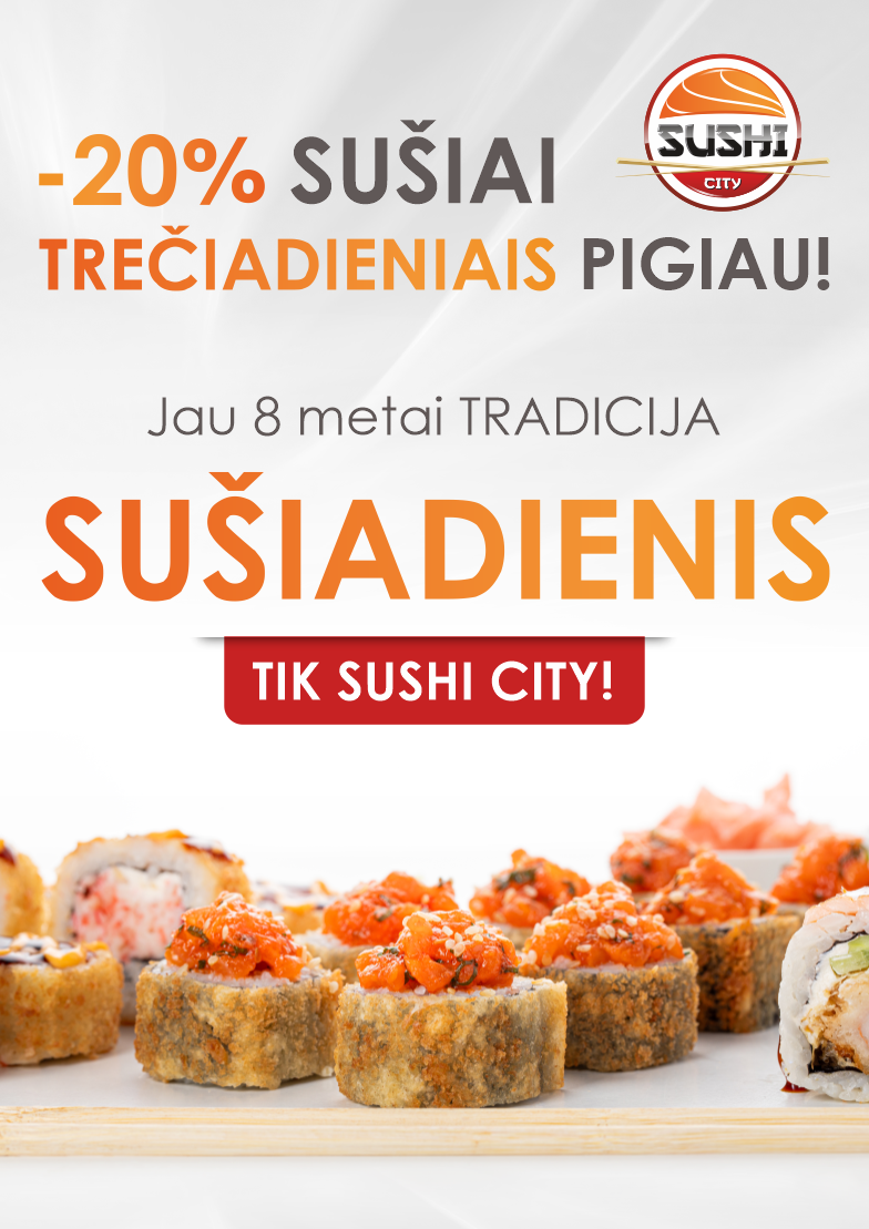 Wednesday Sushi Day All sushi -20%