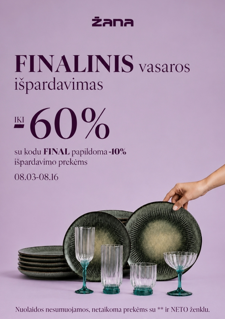 Finalinis vasaros išpardavimas nuolaidos iki -60%