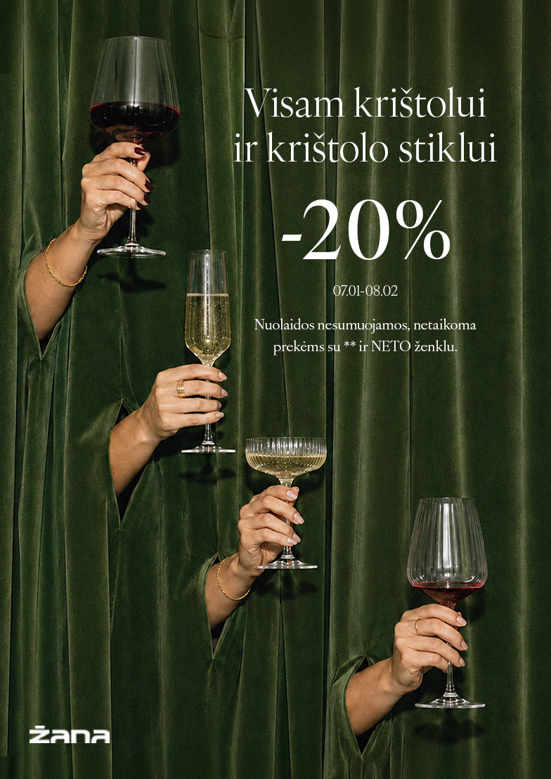 –20 % krištolui ir krištolo stiklui