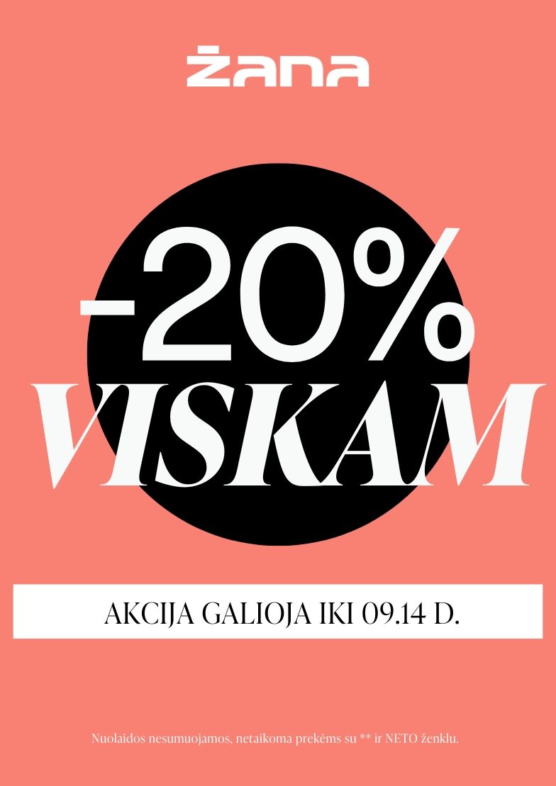 –20 % nuolaida VISKAM!