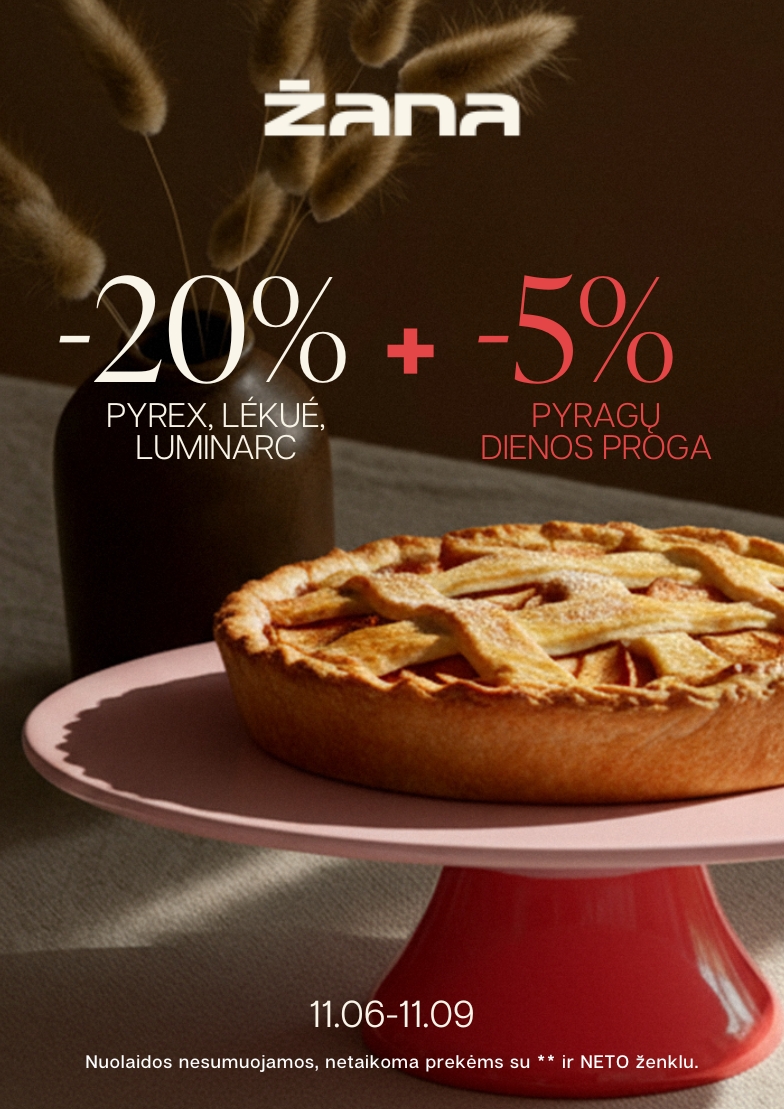 20% atrinktoms prekėms + PAPILDOMA -5% nuolaida!