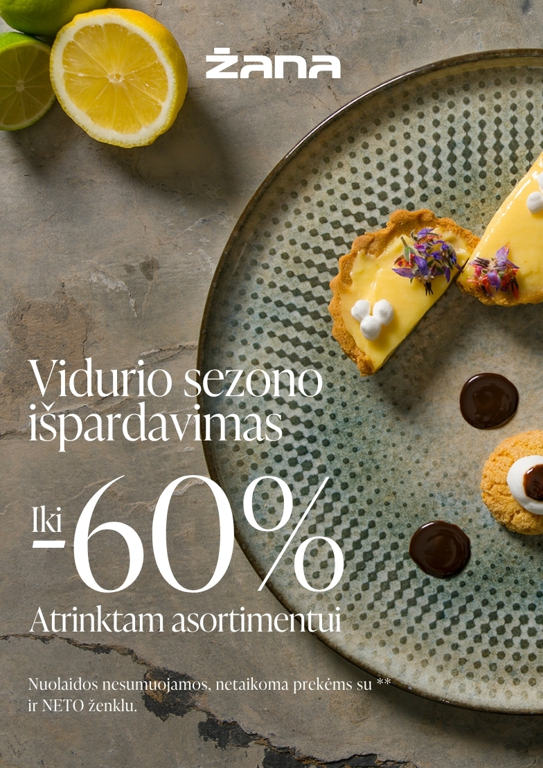 Iki –60 % atrinktam asortimentui!