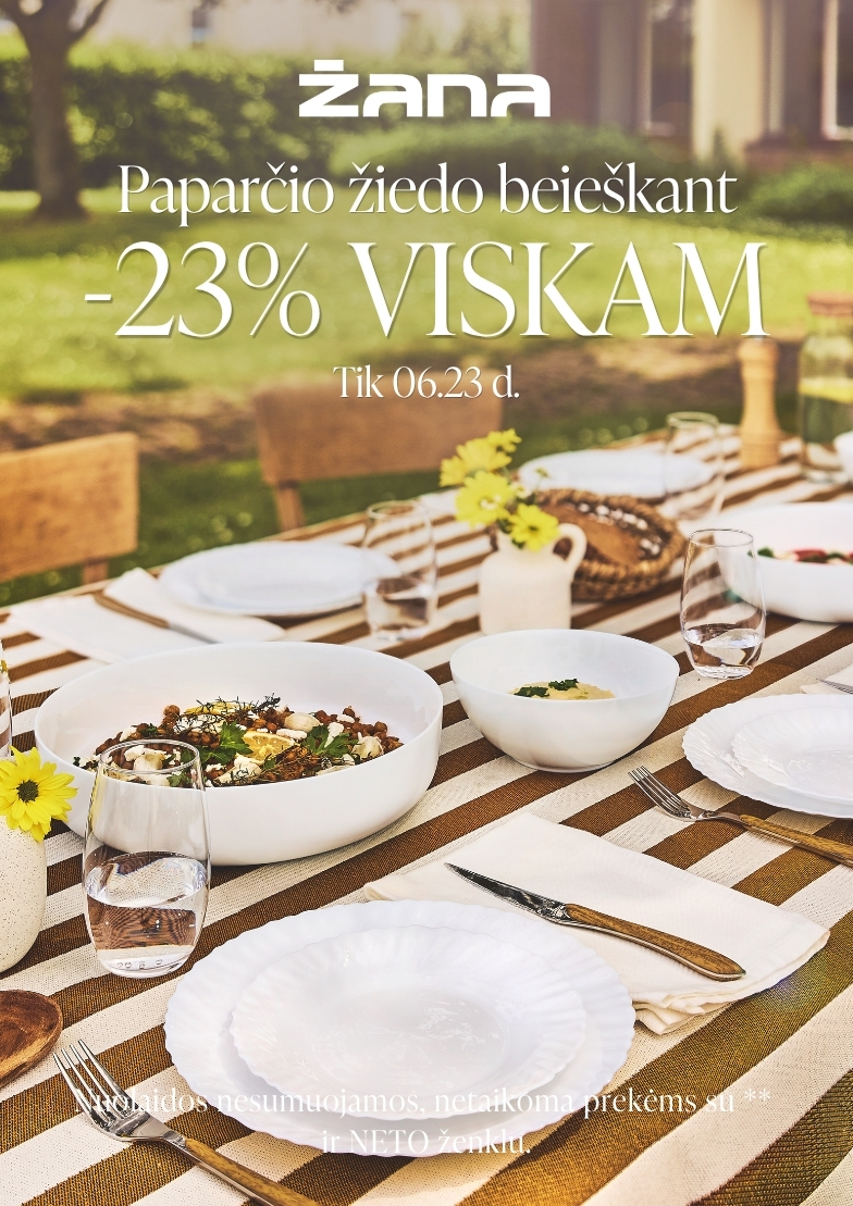 –23 % visam asortimentui!