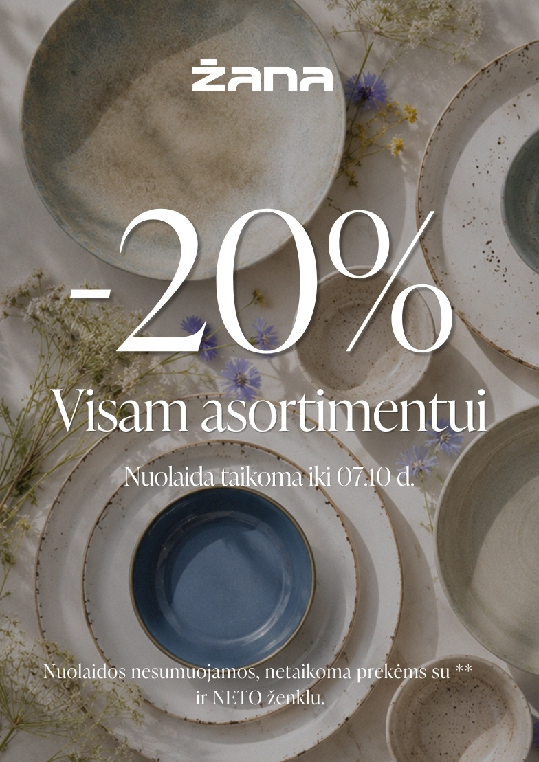 –20 % visam asortimentui